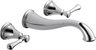 Delta Cassidy Two Handle Wall Mount Bathroom Faucet Trim, Chrome, T3597LF-WL