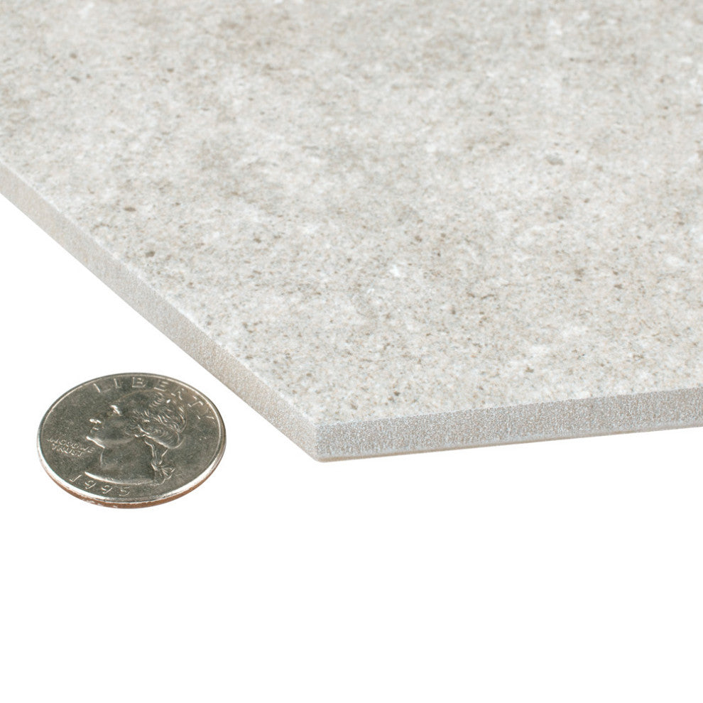 Traffic Hex Silver Porcelain Floor and Wall Tile