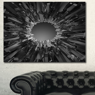 Futuristic Black Background, Abstract Canvas Art Print, 40"x30"