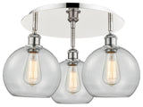 Innovations Athens 3 19.75" Flush Mount Polished Nickel