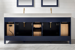 Design Element Valentino 84" Blue Double Rectangular Sink Vanity