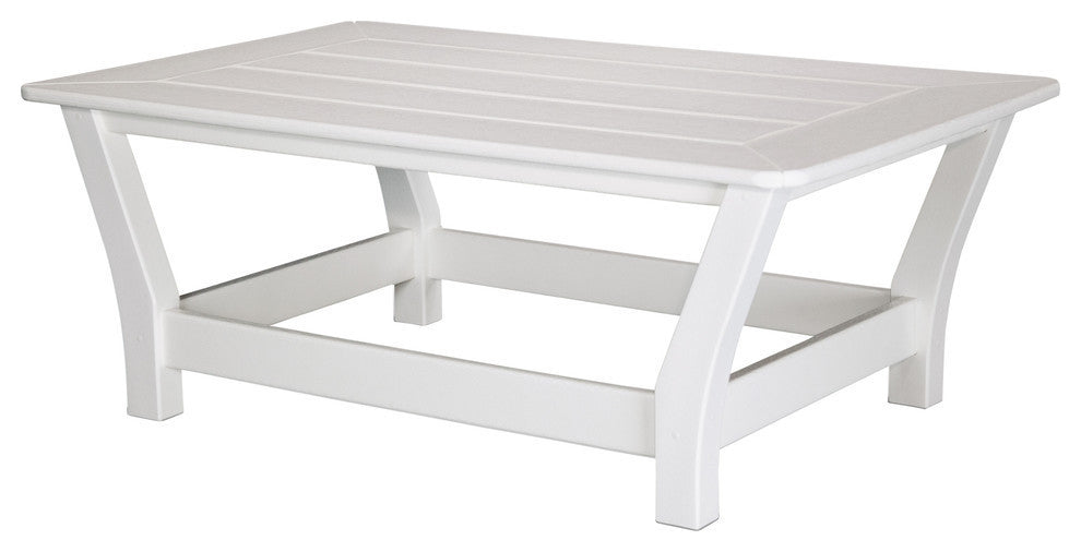 Polywood Harbour Slat Coffee Table, White
