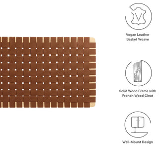 Sparta Weave Vegan Leather Full Headboard, Natural Brown