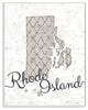 Stupell Industries Rhode Island Patterned Grey US State Design, 10 x 15