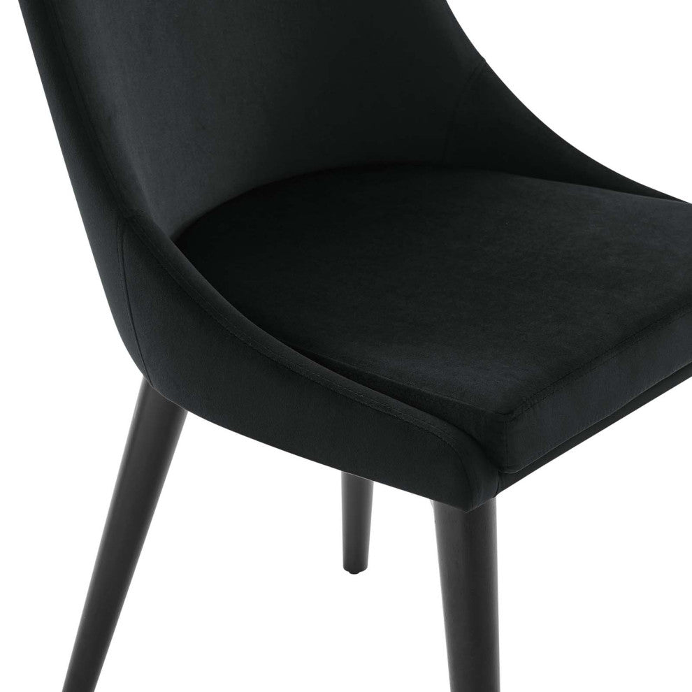 Viscount Accent Performance Velvet Dining Chairs, Set of 2, Black