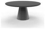 Bazaar Pedestal Dark Gray Finish Stunning Design Outdoor Dining Table
