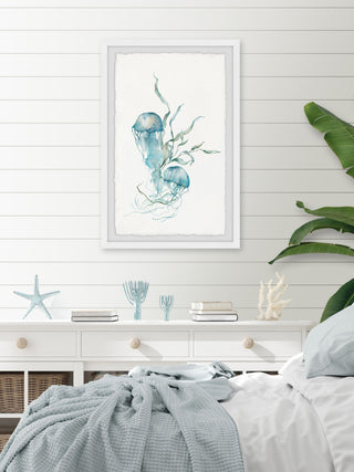 "Jellyfish Pair" Framed Painting Print, 24x36