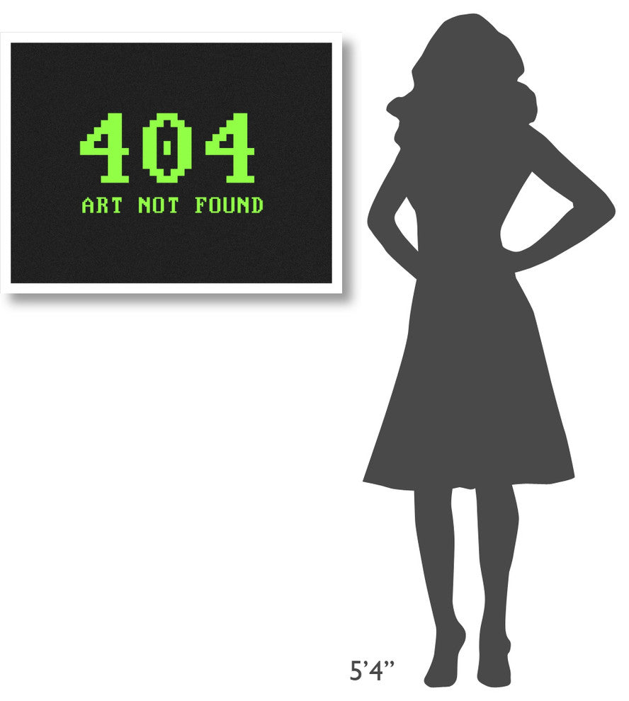 "Virtual Messages in the Real World - 404 Rectangle Green" Paper Art, 34"x26"