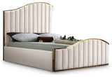 Jolie Black Velvet King Bed, Cream, King