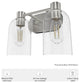 Hunter Lochemeade Brushed Nickel 2 Light Vanity Wall Light Fixture