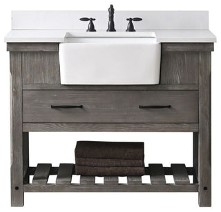 Wesley 42" Bathroom Vanity, Weathered Gray