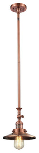 1-Light Railroad 8" Mini Pendant, Antique Copper