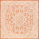 Sinjuri Medallion Textured Weave Indoor/Outdoor, Orange/Cream, 5' Square