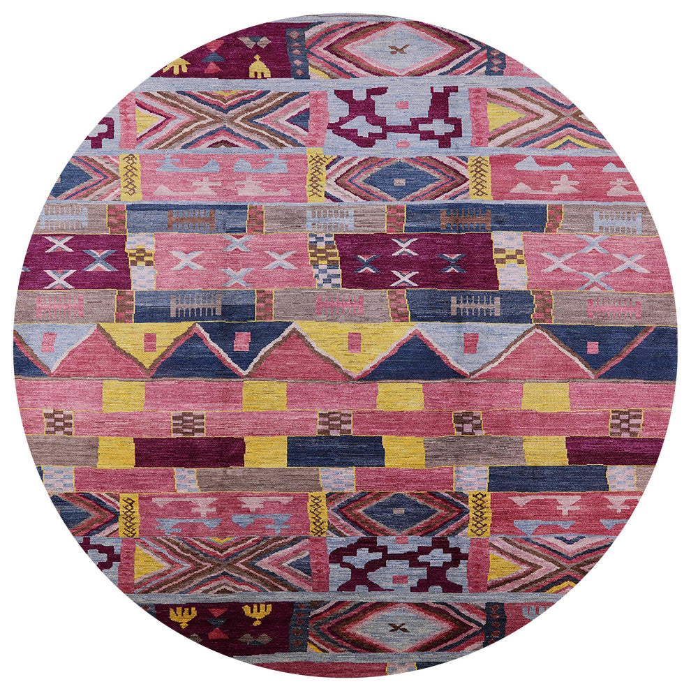 Ahgly Company Indoor Round Mid-Century Modern Area Rugs, 3' Round