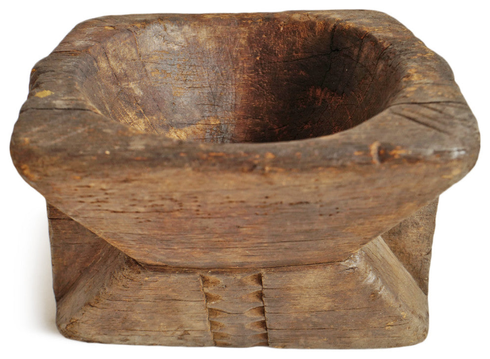 Consigned Rajasthan Village Wood Candle Stand 6