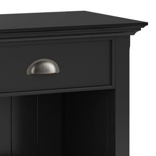 Acadian Solid Wood Bedside Table, Black