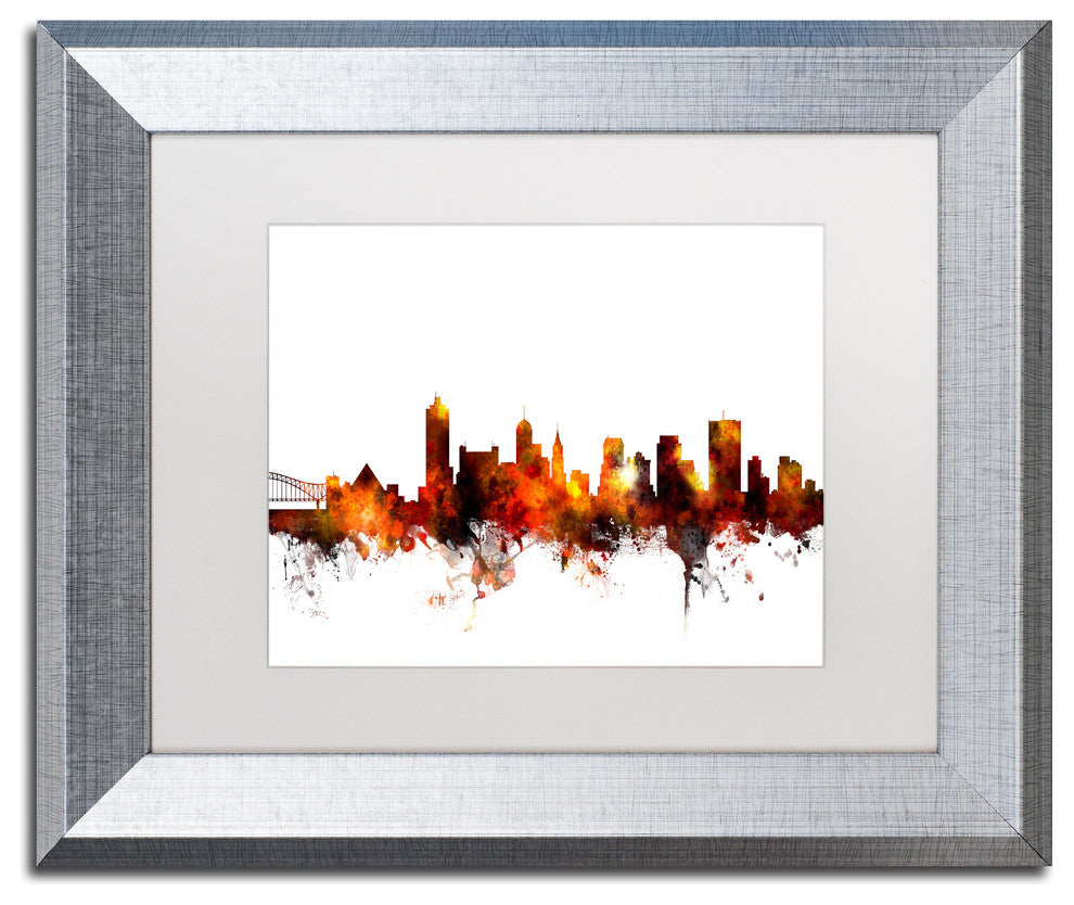Michael Tompsett 'Memphis Tennessee Skyline Red' Matted Framed Art, 11x14