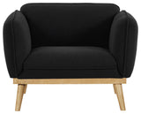 Nolita Boucle Fabric Upholstered Chair, Black