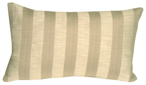 Pillow Decor - Classic Stripes in Two-Tone Taupe Rectangular Accent Pillow