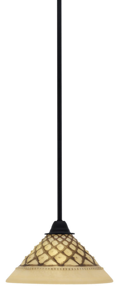 Paramount Mini Pendant, Matte Black, 10" Chocolate Icing Glass