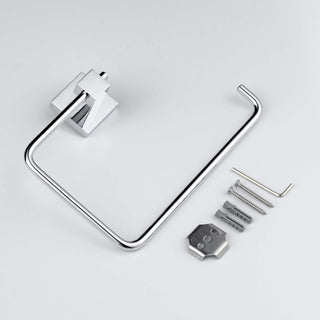 Cube Bathroom Towel Ring, Chrome