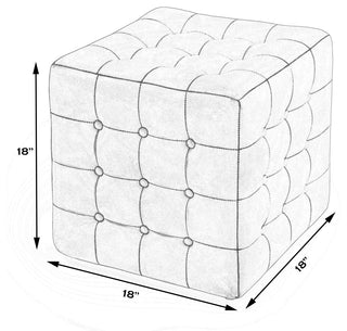 Butler Leon Leather Ottoman, White