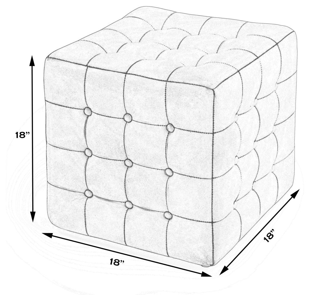 Butler Leon Leather Ottoman, White