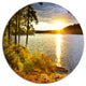 Beautiful View Of Sunset Over Lake, Landscape Round Wall Art, 38"