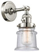 Small Canton 1-Light Sconce, Polished Nickel, Seedy