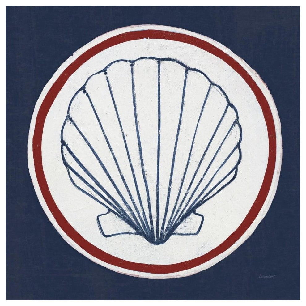 "Summer Shells II Nautical" Digital Paper Print by Kathrine Lovell, 38"x38"