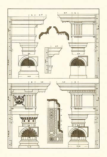 Doric and Tuscan Orders - Gallery Wrapped Canvas Art 28" x 42"