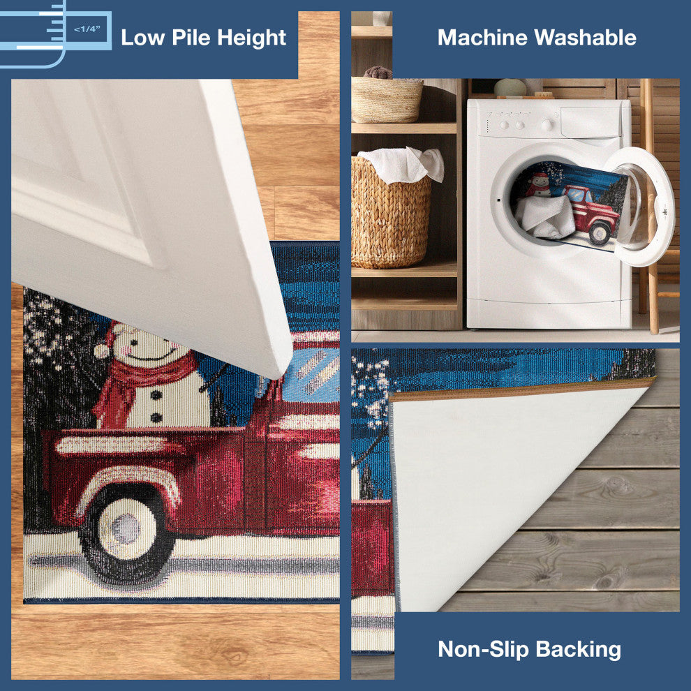 Esencia Truck Load Of Cheer Indoor/Outdoor Mat Midnight 2'5"x3'11"