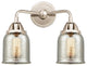 Small Bell Bath Vanity Light, Polished Nickel, Silver Plated Mercury