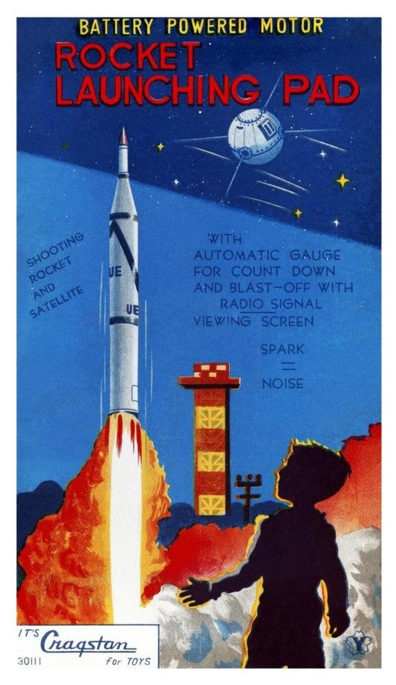 "Rocket Launching Pad" Digital Paper Print by Retrorocket, 27"x46"