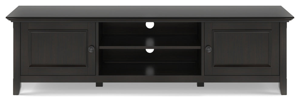 Amherst SOLID WOOD 72 inch Low TV Media Stand, Hickory Brown