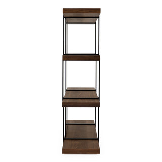 Modrest Brewer Modern Walnut and Black Bookshelf
