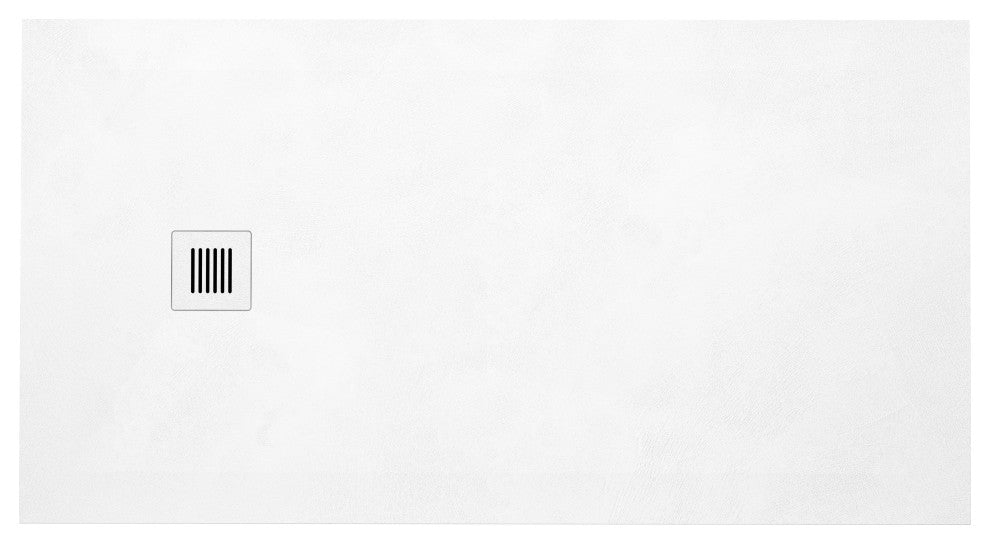 Feel Shower Base, Center Drain High Density Stone Composite, White, 60x32