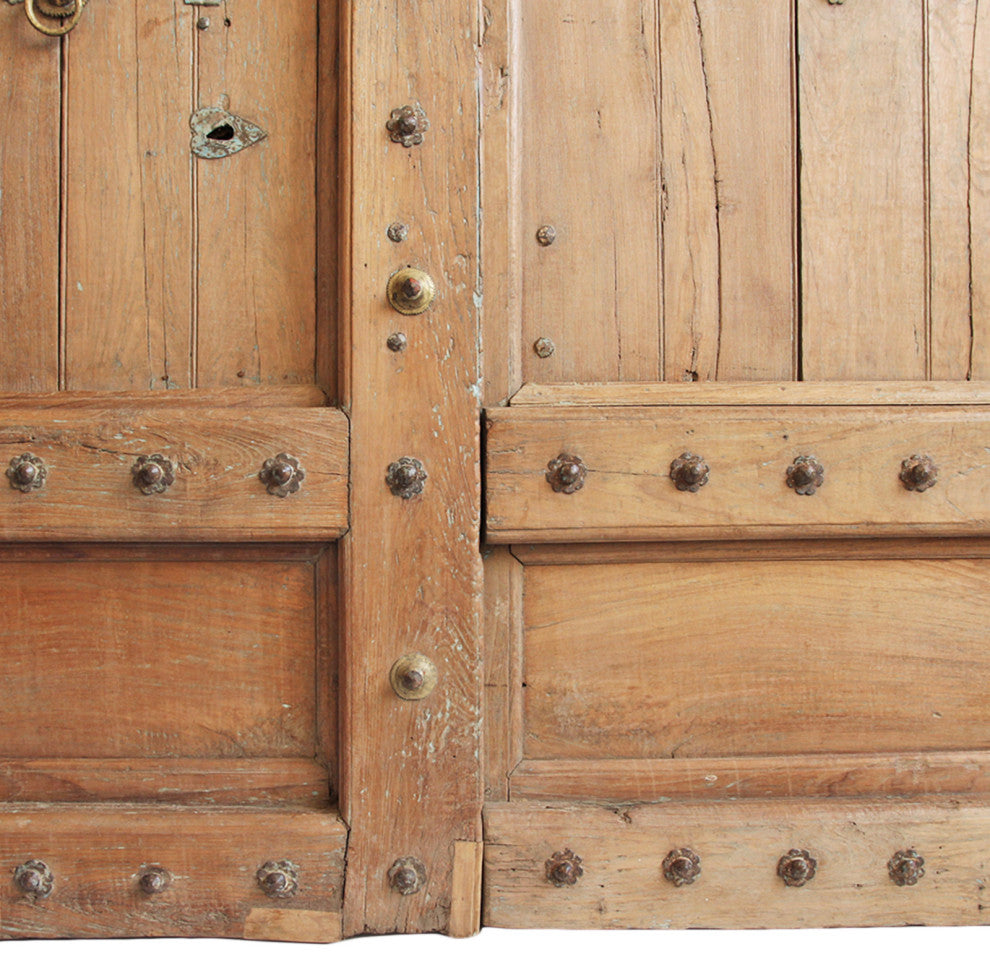 Consigned Vintage India Teak and Iron Doors