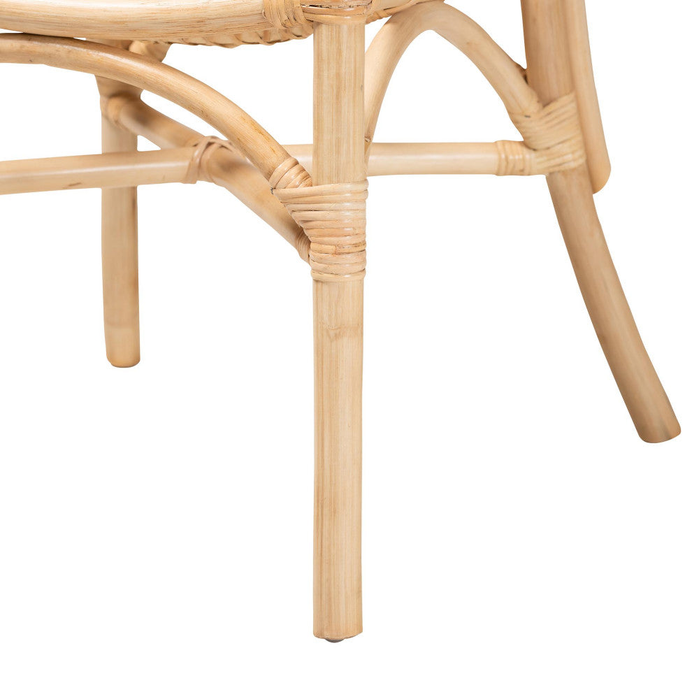 Martine Modern Rattan Dining Chair, Natural Brown