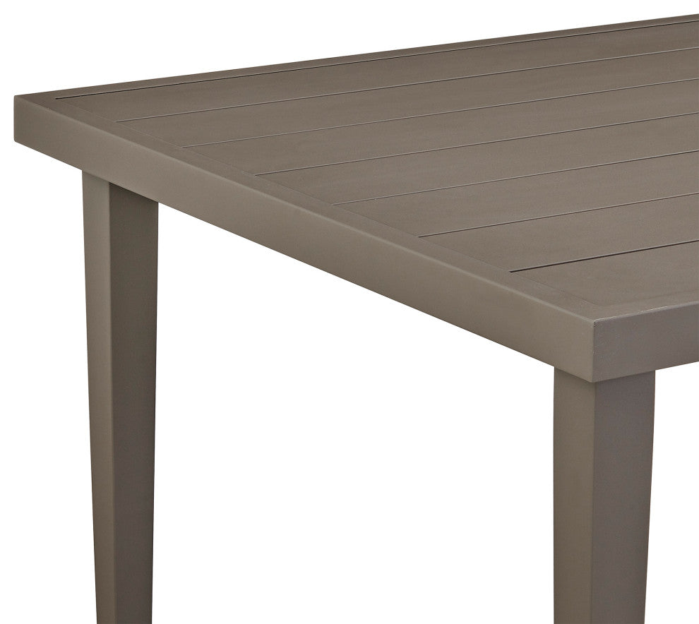 Grenada Outdoor Aluminum Gray Rectangle Dining Table