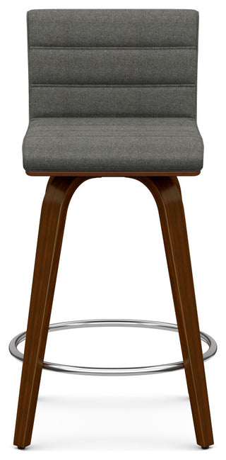 Roland Swivel Counter Height Stool, Grey Linen Look Fabric