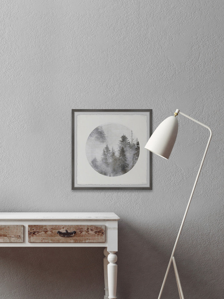 "Misty Magical Forest" Framed Painting Print, 12"x12"