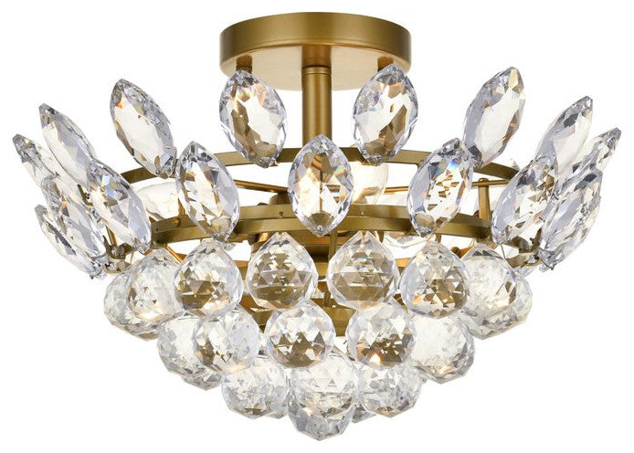 Eleana 14" Flush Mount, Brass