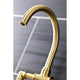 KS2337NX Bridge Kitchen Faucet With Brass Sprayer, Brushed Brass