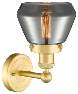 Fulton 1-Light 7" Sconce, Satin Gold, Plated Smoke