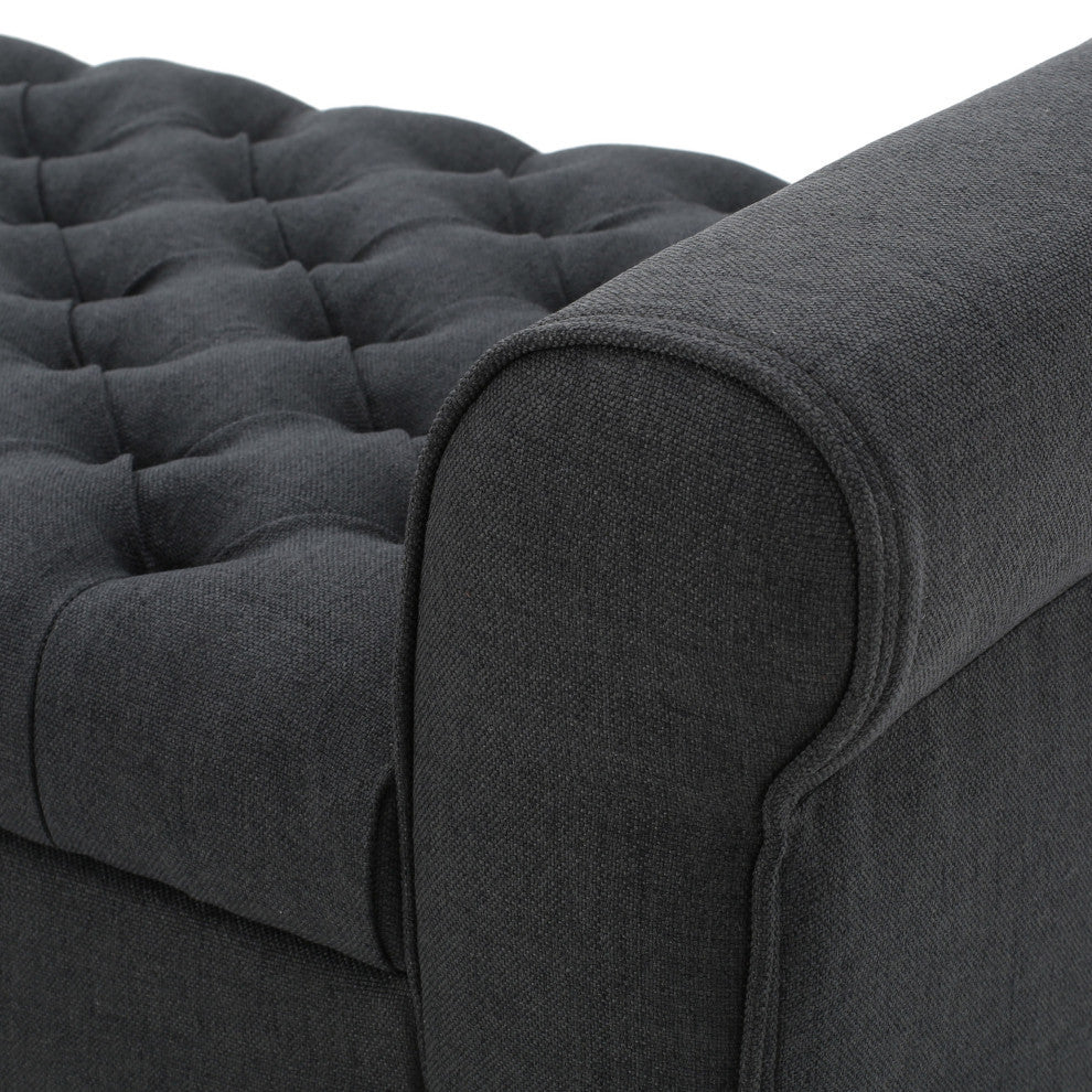 GDF Studio Keiko Contemporary Rolled Arm Fabric Storage Ottoman Bench