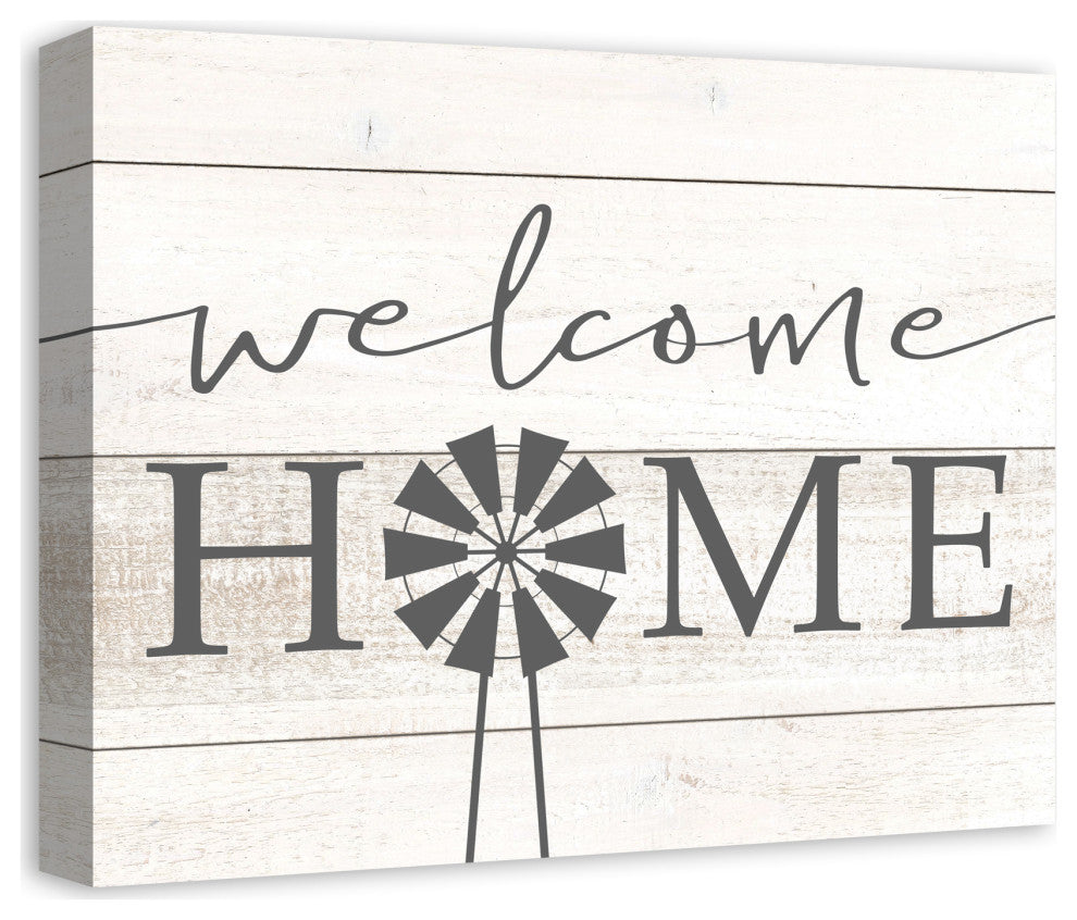Welcome Home Windmill 16x20 Canvas Wall Art