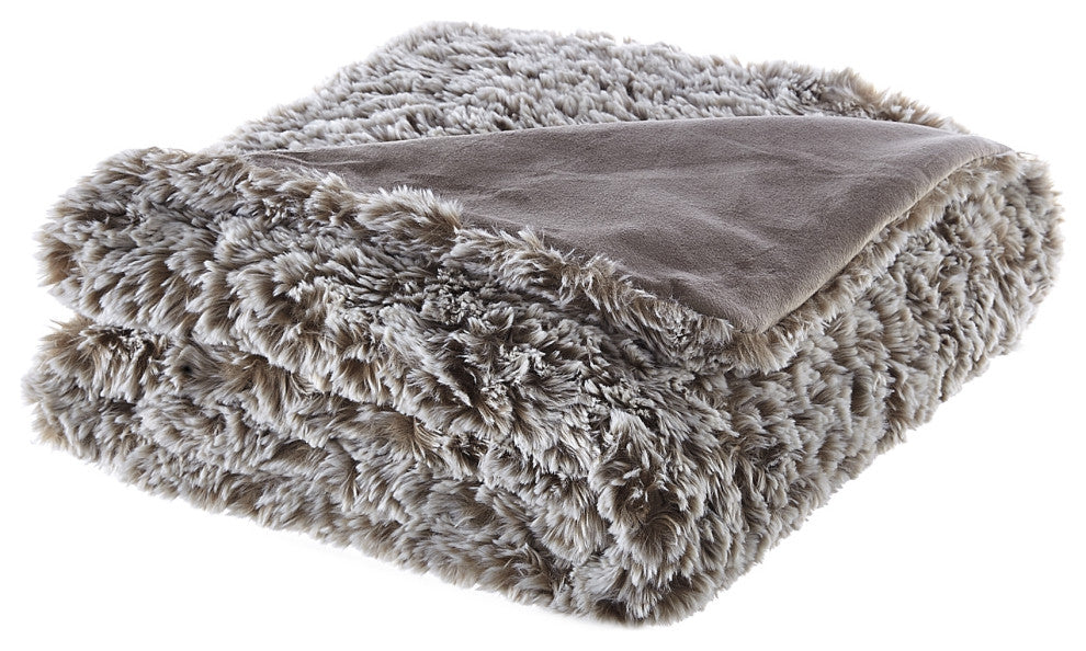 Inspired Home Lucius Throw Two Tone, Polyester 50"x60", Brown