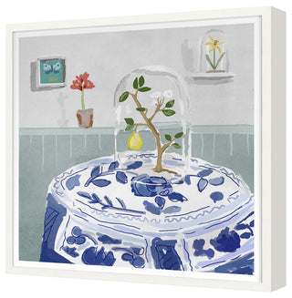 Cloche 2 (Blue) Fine Art Print, White, 20"x20"