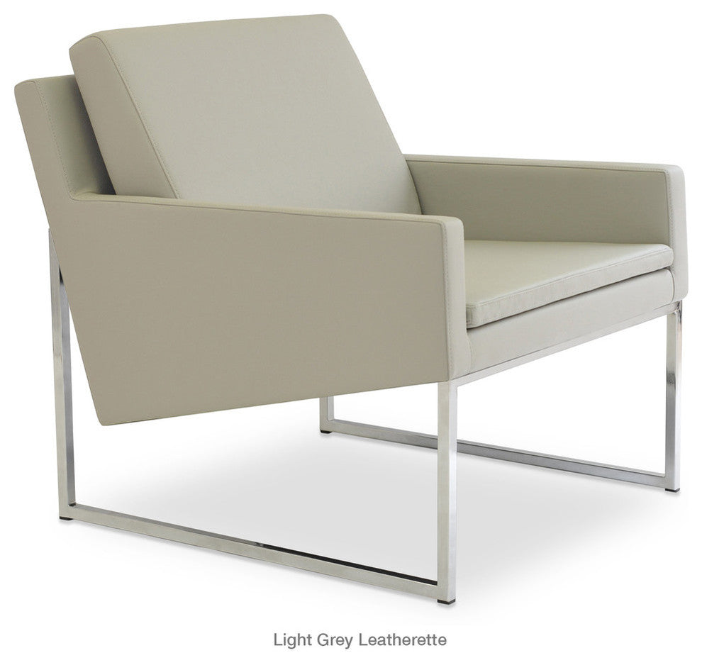 Nova Chrome Chair, Chrome Plated Steel Tubes Base, Silver Camira Wool
